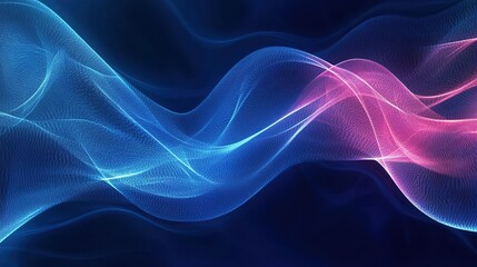 Obraz premium Abstract flowing blue and pink wave energy background.
