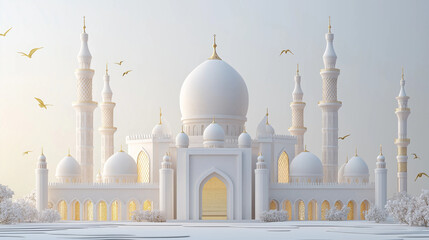 Fototapeta premium Eid Mubarak greetings card design