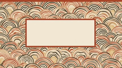 Circular Wave Pattern: Elegant Asian-Inspired Design with Blank Space