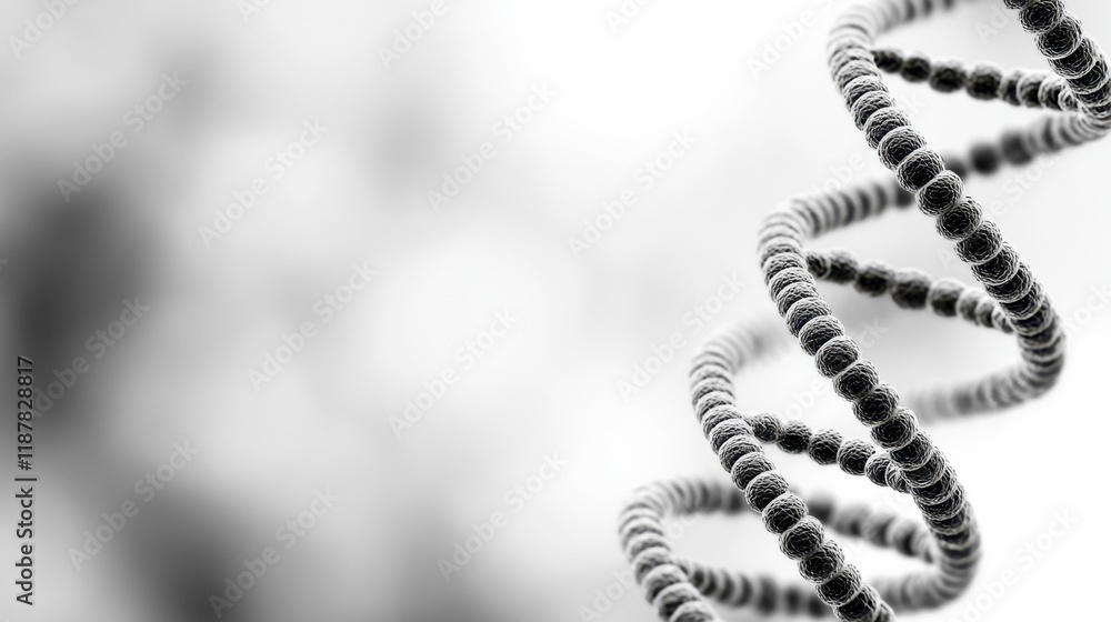 Poster close-up of a dna helix showcasing intricate design elements and molecular structure details