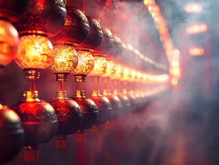 Celebrating Prosperity Spiral Arrangement of Red Packets for Chinese New Year Concept Festive Setting Cultural Display