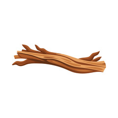 Driftwood isolated flat vector illustration on white background