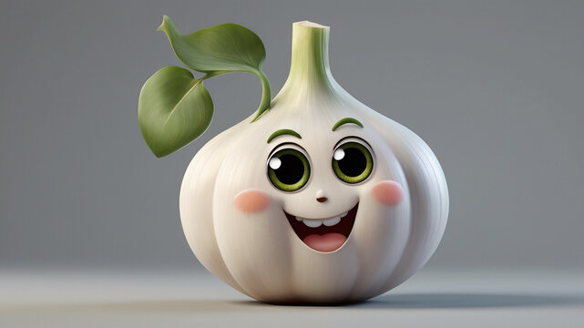 3d rendered illustration of a garlic character