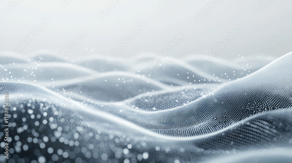 Poster gentle waves of ethereal fluidity. a tranquil scene featuring soft, undulating waves with a subtle s