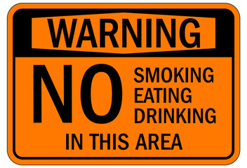 Obraz premium No smoking sign no smoking, eating, drinking in this area