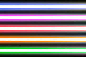 Glowing neon stripped straight lines on black background	