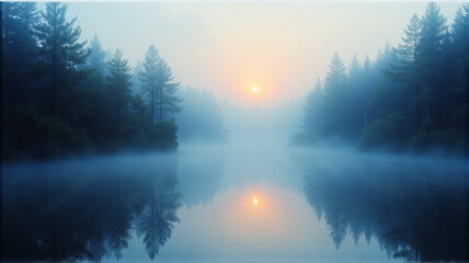 misty morning on the river