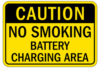 Obraz premium No smoking sign no smoking battery charging area