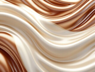 Luxurious cream and gold silk fabric with elegant waves and smooth texture