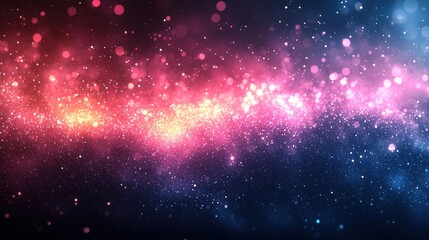 Naklejka premium Colorful cosmic background with glowing particles.