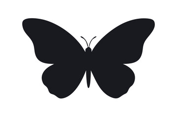 Elegant black silhouette of a butterfly.