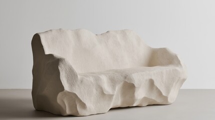 Obraz premium Rock-textured couch with natural grooves for modern interiors