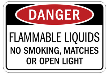 No smoking sign flammable liquids