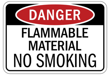 No smoking sign flammable material