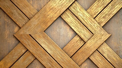 Intricate Arrangement of Gold Wooden Frames Over Weathered Background with Textured Patterns and Depth