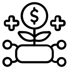 Obraz premium Market Growth Line Icon