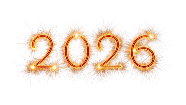 Happy New Year 2026 3d rendering Text Effect banner or poster card design