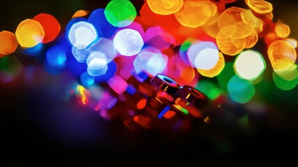 Radiant orbs of light shimmer with vibrant hues, their soft blur blending colors seamlessly, evoking a serene, glowing ambiance of endless beauty and elegance