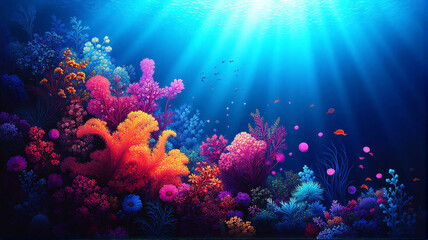 Naklejka premium underwater scene with reef