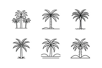 date palm grove illustration icon vector