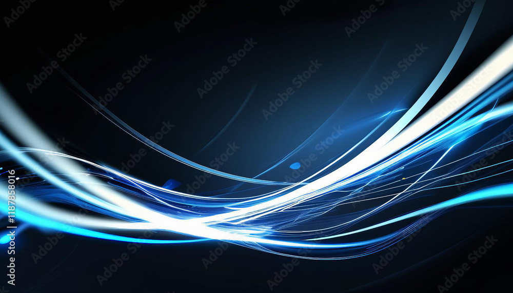 Poster futuristic abstract blue wave pattern with flowing lines and energy