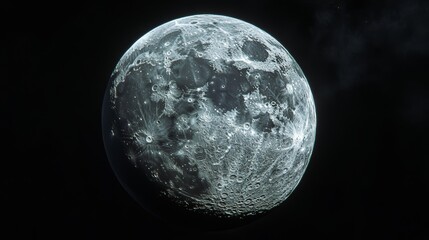 Fototapeta premium a black and white moon on a space 