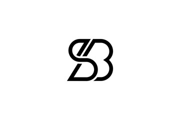Simple Letter SB or BS Logo Design Vector 