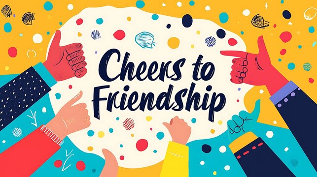 A colorful poster with people giving thumbs up