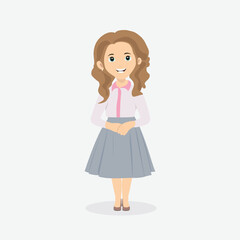 Illustration of a Friendly Woman in Professional Attire