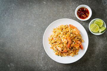 fried shrimps fried rice on plate