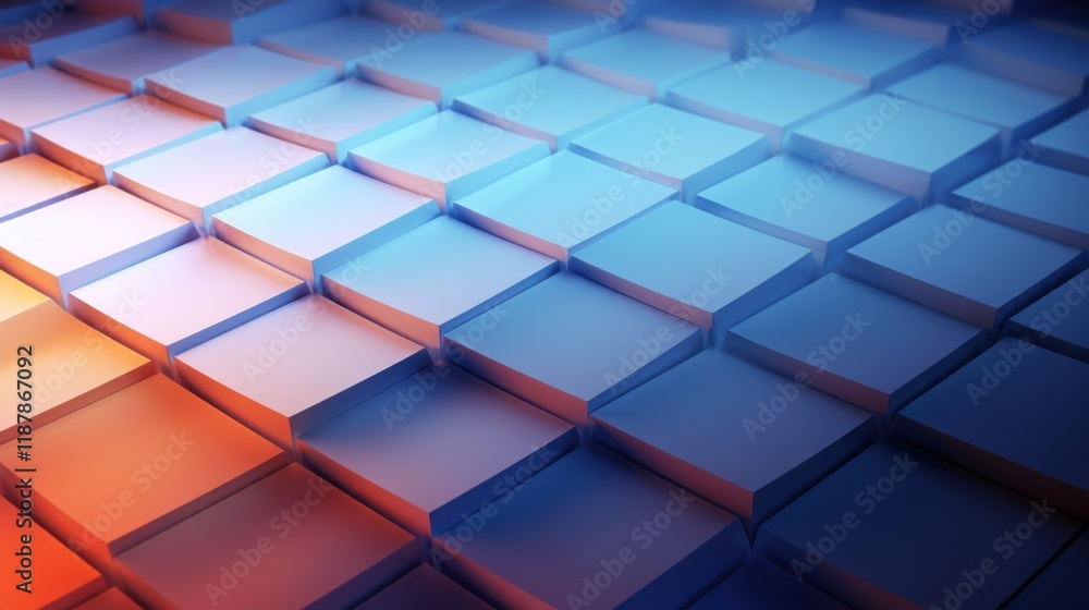 Wall mural abstract geometric hexagon pattern with soft gradients, evoking a sense of advanced technology, clea