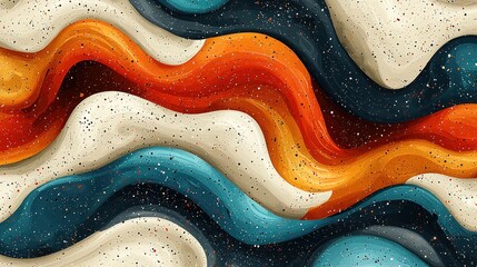 Obraz premium Abstract wavy patterns in vibrant colors.