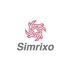 Letter S line art digital logo design vector illustration