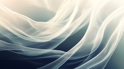 Sheer Fabric Draped in Elegant Waves and Folds