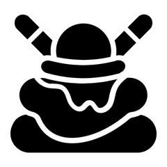 Ice Cream Pancake Solid Icon