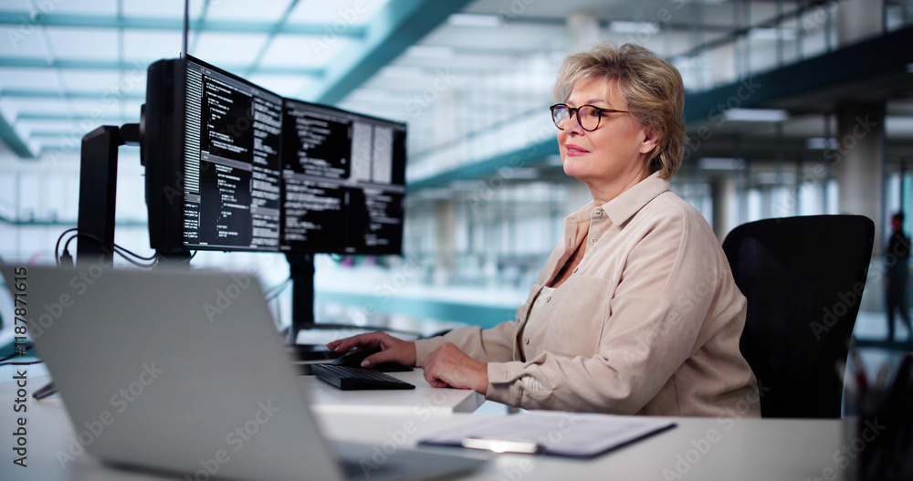 Aufkleber Software Programmer Or Coder Woman