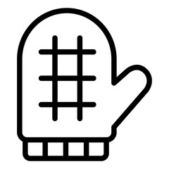 Oven mitt outline icon designed for baking and protecting hands during cooking
