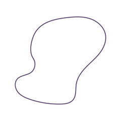 Organic amoeba blob shape abstract green color with line isolated on transparent background. irregular round blot form graphic element. Doodle drops with outline circle. vector illustration