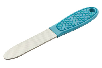 Nail file with blue handle isolated with transparent background