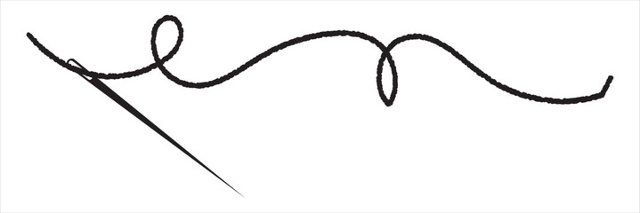 Colorful Needle with thread vector illustration. Needle icon isolated on white background. Tailor sign template. Modern design element.