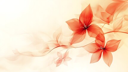 Abstract Orange Flowers Soft Background Design