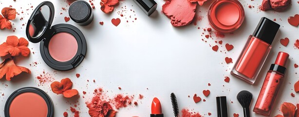 Playful Cosmetics-Themed Frame with Cartoon-Style Elements for Cheerful Message in HD