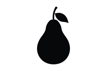 Pear fruit silhouette vector, Pear icon vector