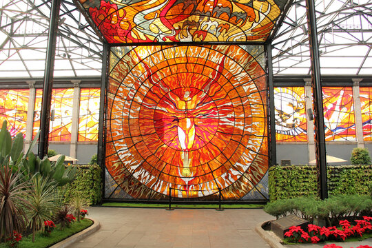 Mexico City, Mexico - Jan 8 2025: Cosmovitral Botanical Garden in the center of the city of Toluca capital of the State of Mexico