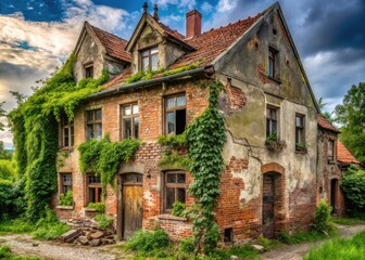 A decaying German rural ruin near Magdeburg, captured in photographic art.