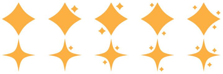 Stars line art icon. Vector four-pointed star for logo, social media stories