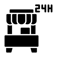 24 hours restaurant Solid icon