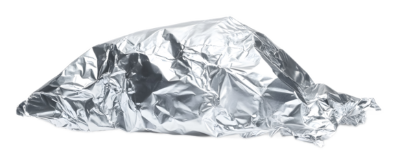 Coin (em-based aluminum foil) isolated on a transparent background