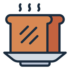 Fresh bread loaf filled line icon perfect for baking and culinary themes