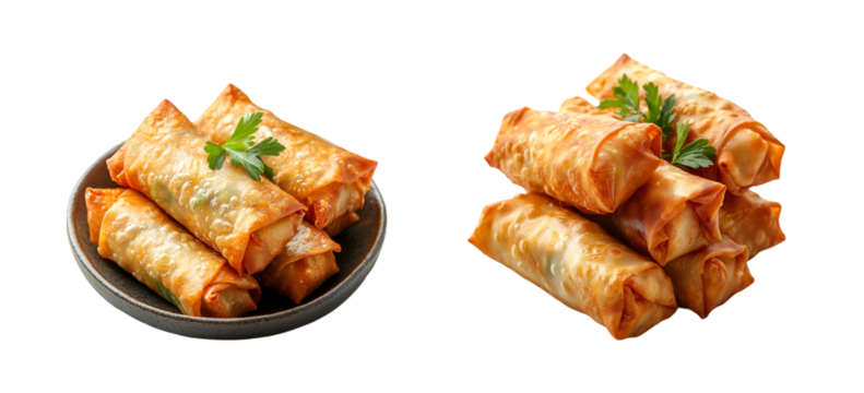 Spring rolls isolated on white background